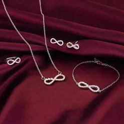 Silver Infinity Heart Set Of Four