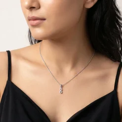 Silver Infinity Kiss Pendant with Link Chain