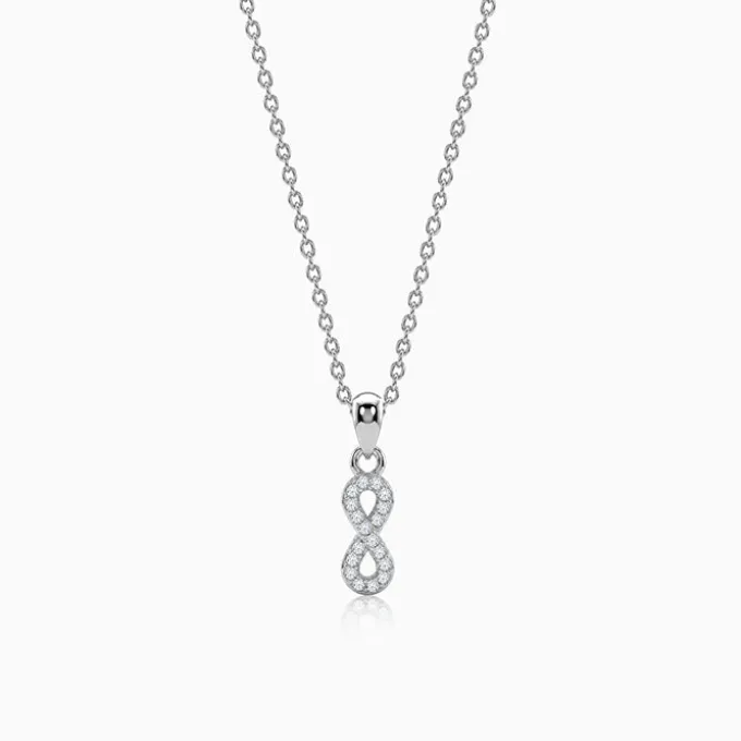 Silver Infinity Kiss Pendant with Link Chain