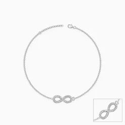 Silver Infinity Zircon Anklet