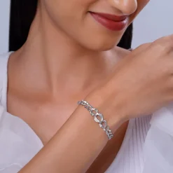 Silver Intertwined Chain Bracelet