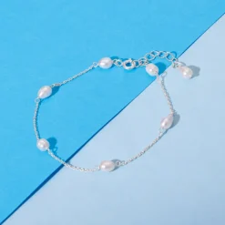 Silver Iridescent Pearl Bracelet