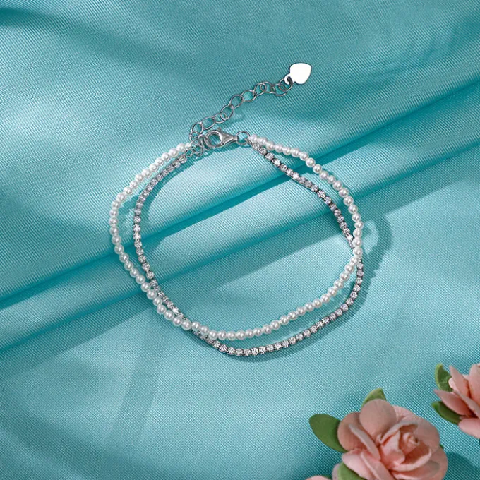 Silver Jayne Pearl Tennis Bracelet