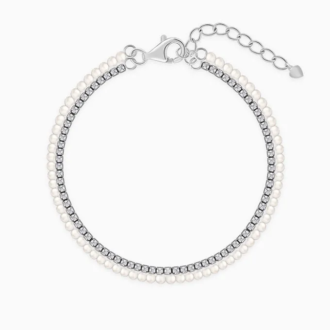Silver Jayne Pearl Tennis Bracelet