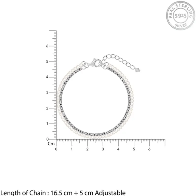 Silver Jayne Pearl Tennis Bracelet