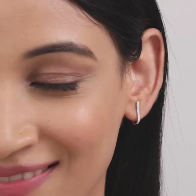 Silver Jazzy Semi-Hoop Earrings