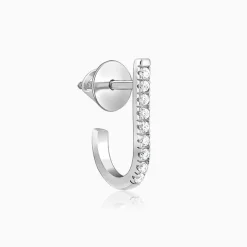 Silver Jazzy Semi-Hoop Earrings