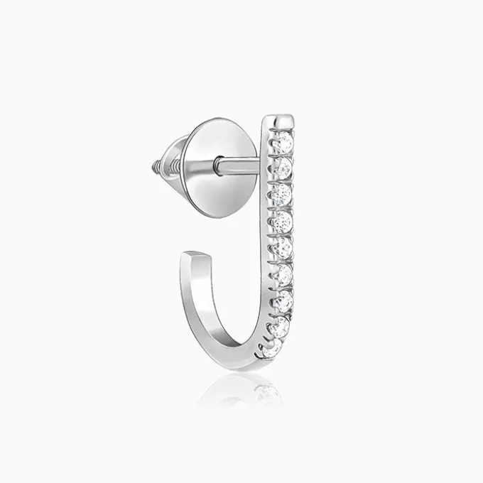 Silver Jazzy Semi-Hoop Earrings