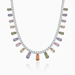 Silver Kaleidoscope Choker Necklace