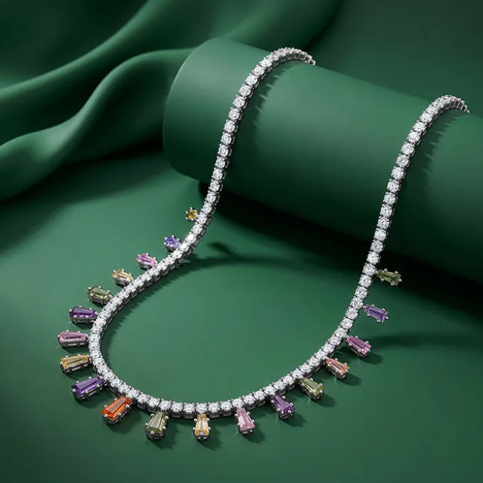 Silver Kaleidoscope Choker Necklace
