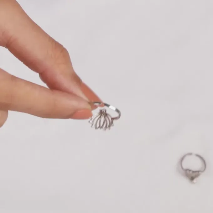 Silver Kanwal Toe Rings