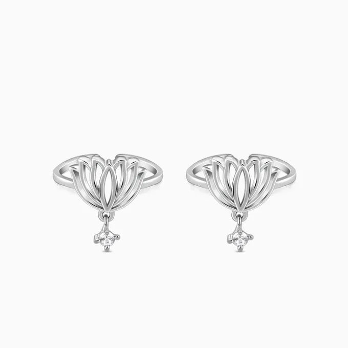 Silver Kanwal Toe Rings