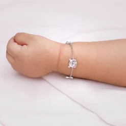 Silver Kitten Charm Kids Bracelet (0 - 2 Years)