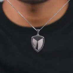 Silver Knight’s Valor Pendant With Box Chain For Him