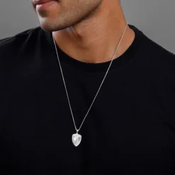 Silver Knight’s Valor Pendant With Box Chain For Him