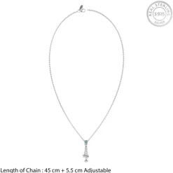 Silver Lampetia Pendant with Link Chain
