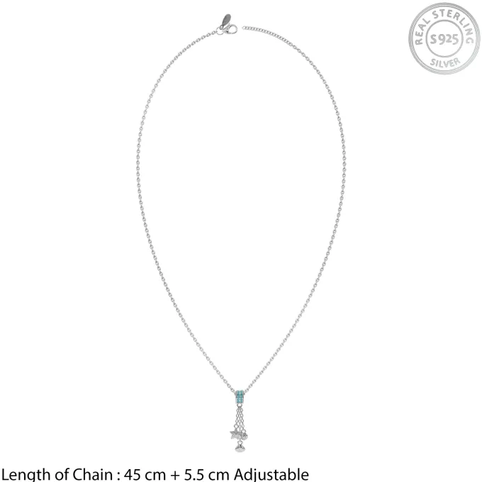 Silver Lampetia Pendant with Link Chain