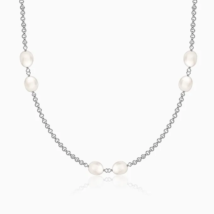 Silver Lana Pearl Necklace