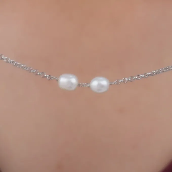 Silver Lana Pearl Necklace