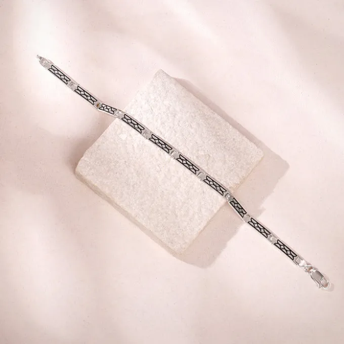 Silver Lattice Bracelet For Him