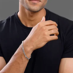 Silver Lattice Bracelet For Him