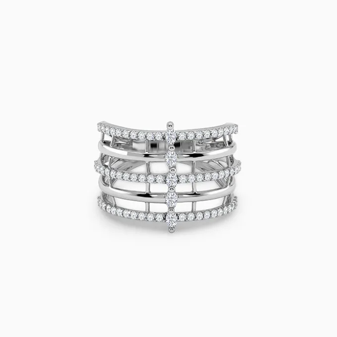 Silver Lattice Stack Ring (Size 12)
