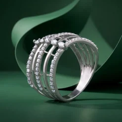 Silver Lattice Stack Ring (Size 12)