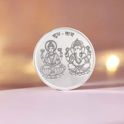 Silver Laxmi & Ganpati Coin - (30g)