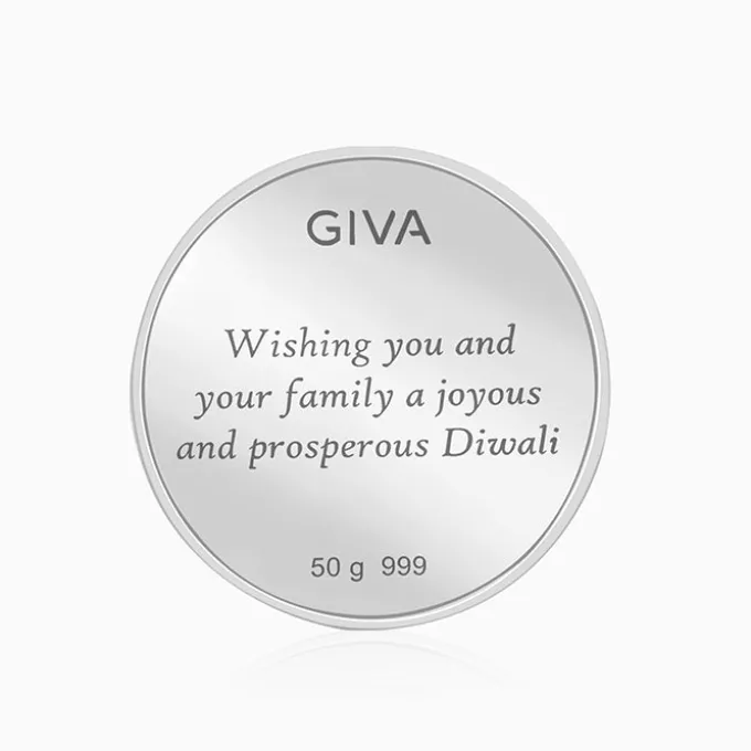 Silver Laxmi & Ganpati Coin - (50g)