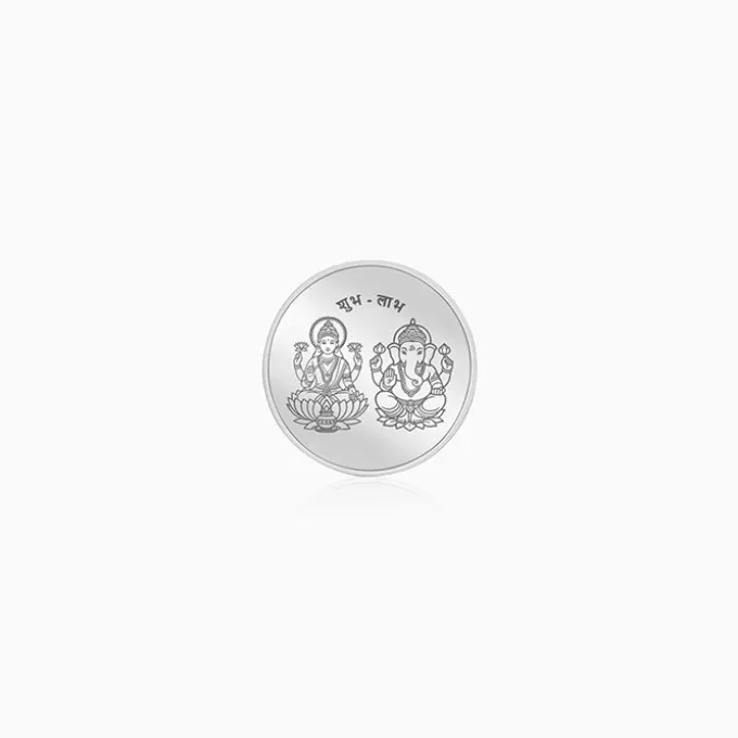 Silver Laxmi & Ganpati Coin - (10g)