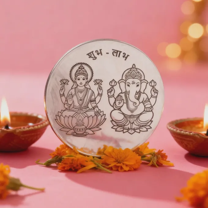 Silver Laxmi & Ganpati Coin - (20g)