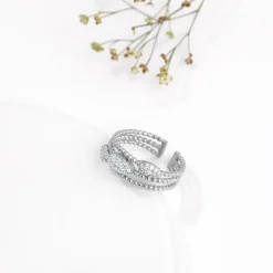Silver Layered Bead Ring