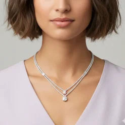 Silver Layered Drop necklace