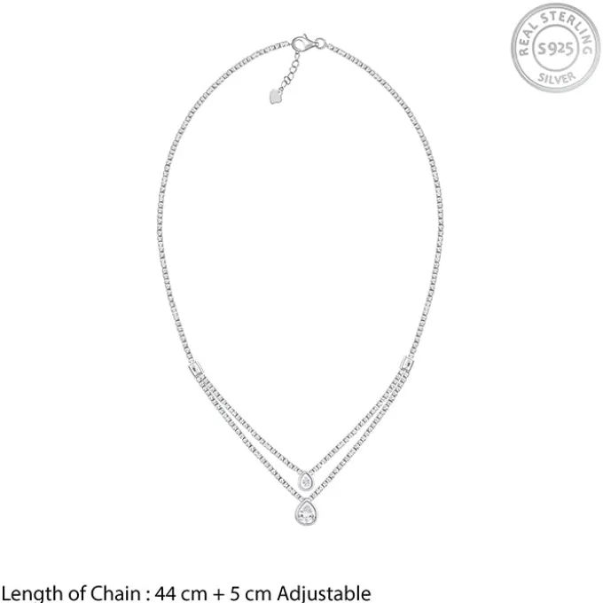 Silver Layered Drop necklace