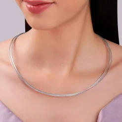 Silver Layered Hasli Necklace