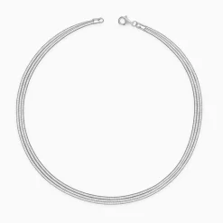 Silver Layered Hasli Necklace