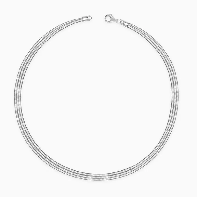 Silver Layered Hasli Necklace