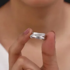 Silver Layered Sash Ring
