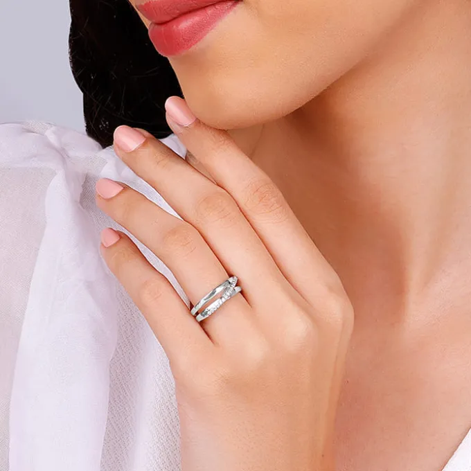 Silver Layered Sash Ring