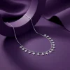 Silver Leaf Fringe Choker Necklace