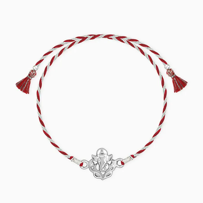 Silver Leaf Ganesha Rakhi