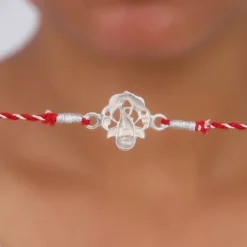 Silver Leaf Ganesha Rakhi