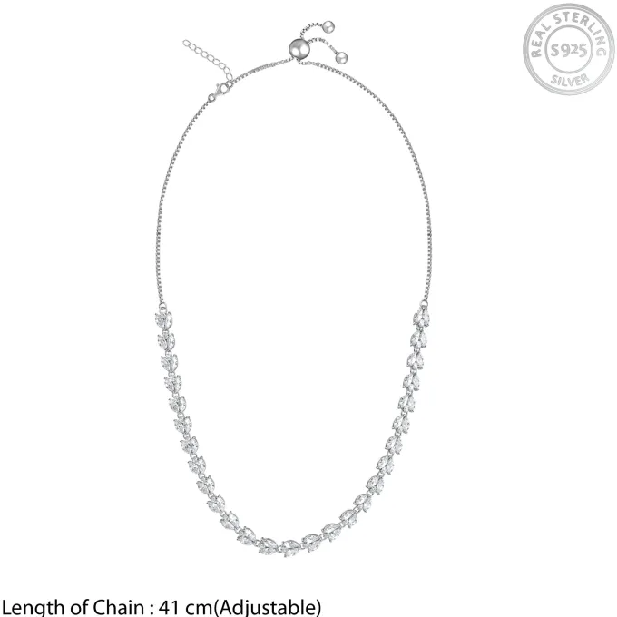 Silver Leaf Glow Choker Necklace