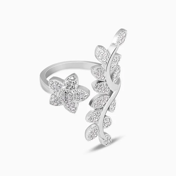 Silver Leaf Statement Ring