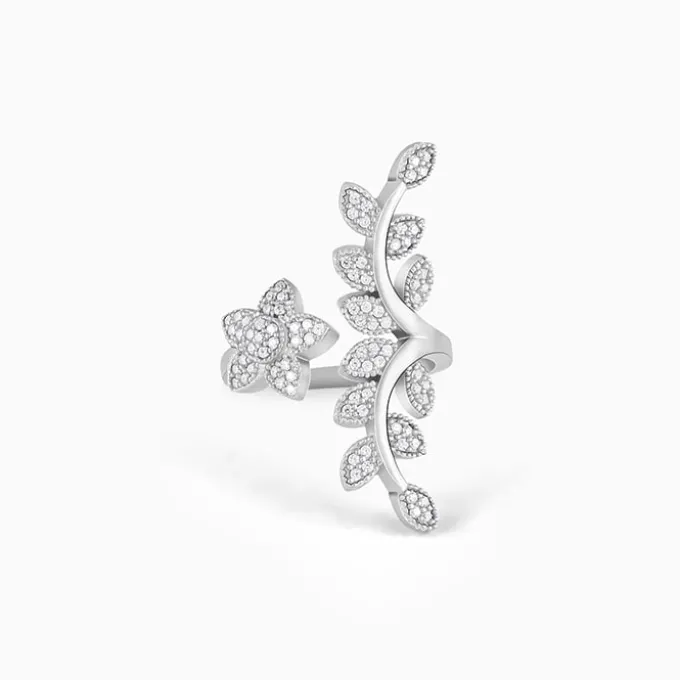 Silver Leaf Statement Ring