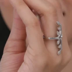 Silver Leaf Statement Ring