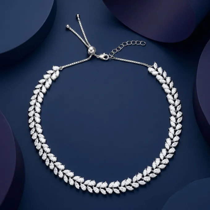 Silver Leafshine Princess Necklace