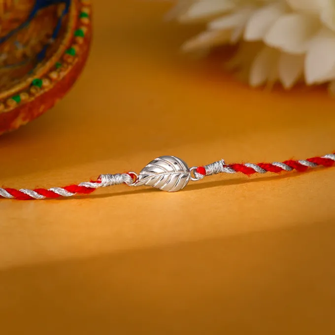 Silver Leafy Rakhi