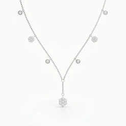 Silver Light Charm Choker Necklace