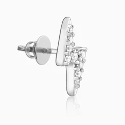 Silver Lightning Spark Stud For Him